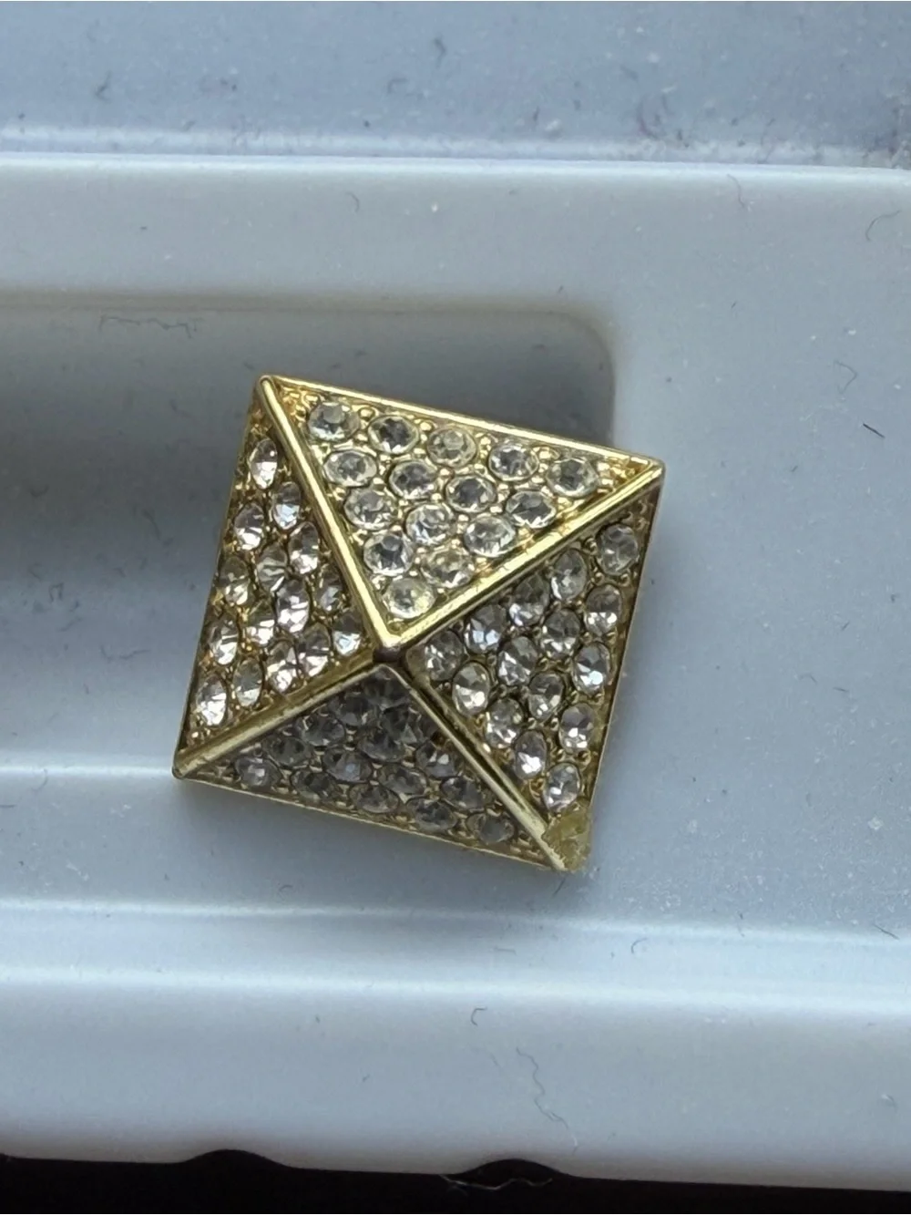 Michael Kors Gold Tone Crystal Pavé Pyramid Stud Earrings